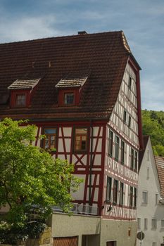 MOENSHEIM, PFORZHEIM, GERMANY - April 29. 2015: Monsheim is a town or village in the district of Enz in Baden-Wuerttemberg in southern Germany.