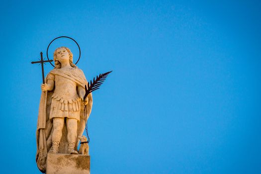 Detail of a statue in a Sicilian baroque church