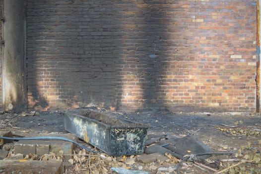 ruins of a very heavily polluted industrial factory, industrial series
