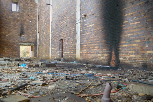 ruins of a very heavily polluted industrial factory, industrial series