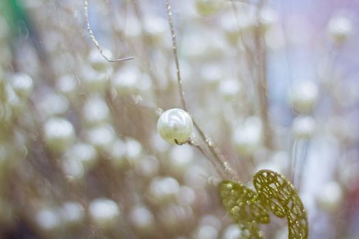 Bright shiny golden and silver berries background for celebration greeting cards