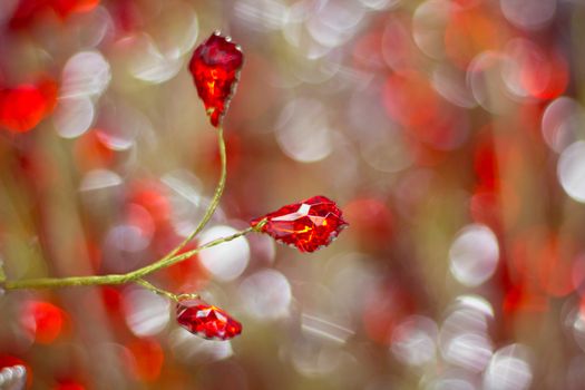 Bright shiny golden red cristals background for celebration greeting cards