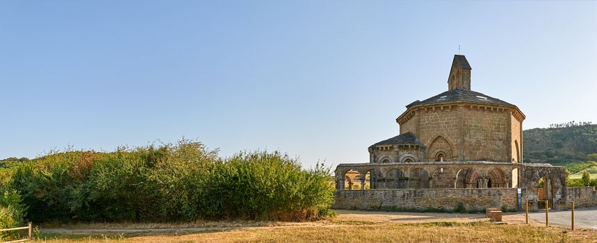 Santa María de Eunate is an ancient octagonal templar church on the Road to Santiago
