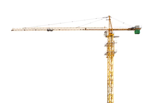 construction crane isolated white background use for construction business