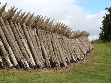 Wooden Pole Palisade at Danish Dybboel War Museum