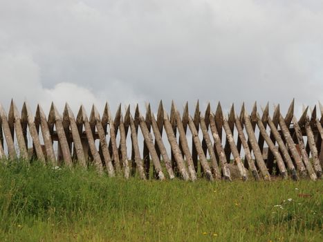 Wooden Pole Palisade at Danish Dybboel War Museum