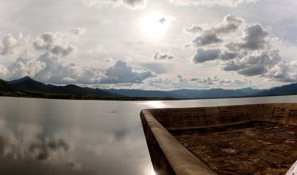 dam spill way in the reservoir Thailand.