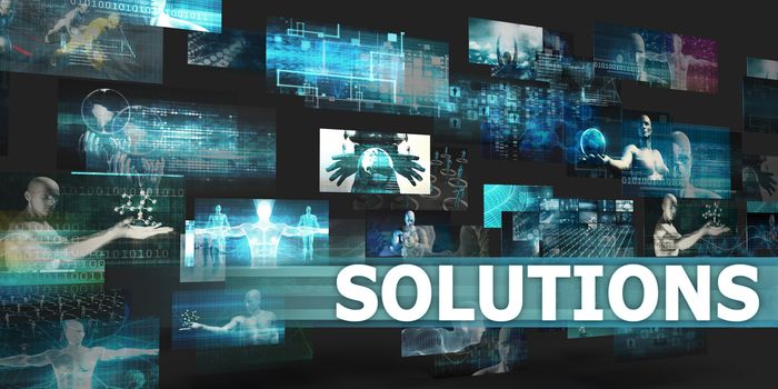 Solutions Presentation Background with Technology Abstract Art