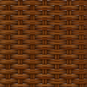 Abstract decorative wooden textured basket weaving. 3D image