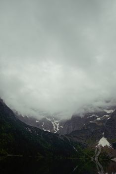Foggy mountain in summer morning in Tatra Mountain, Poland.