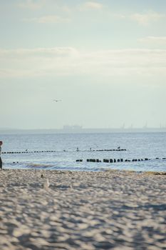 beach and Baltic Sea in summer time
