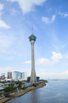 macau tower landmark of modern life in macaucity soutern of china