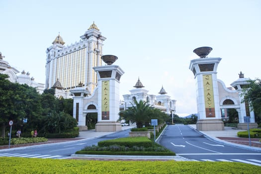 COTAI STRIP MACAU CHINA-AUGUST 22 front view of Galaxi Hotel big and luxury hotel in Macau on august 22,2014 in Macau China