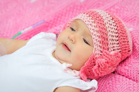 Portrait of a cute little baby girl 