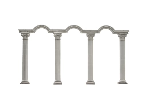 Roman columns gate isolated on white with Clipping Path 