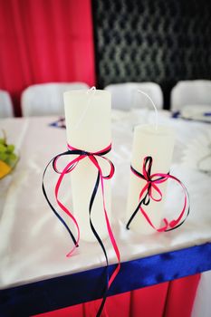 Two beautiful lanterns made of glass and decorated 