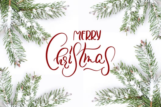Christmas green framework isolated on white background.