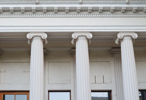 Greek Ionic columns, the ancient art of architecture.
