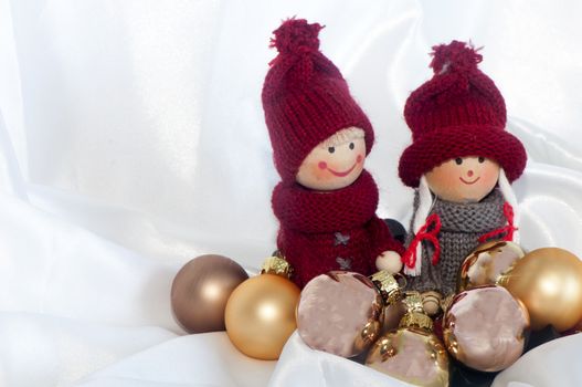 a Christmas puppets on the white background