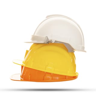 multicolor safety, construction protection helmet isolated white background 