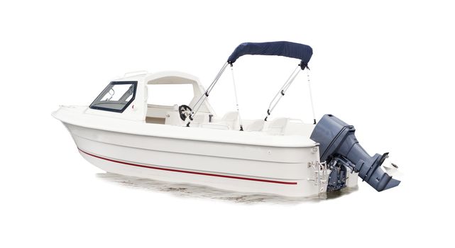 white speed boat isolated background for multipurpose