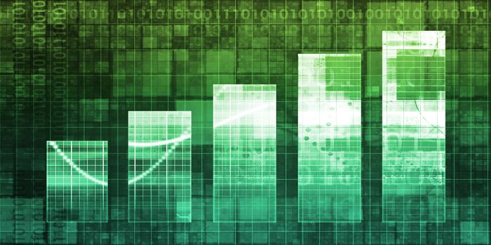 Digital Abstract Background with Growth Bar Chart