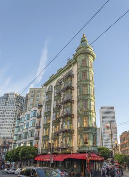 San Francisco, Ca, USA, October 22, 2016: The Coppola building viewed from Columbus Avenue