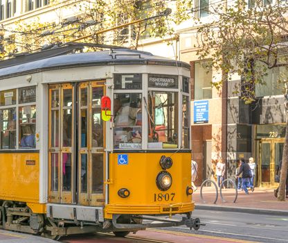 San Francisco, CA, USA, october 22, 2016; Italian Tram moving in San Francisco