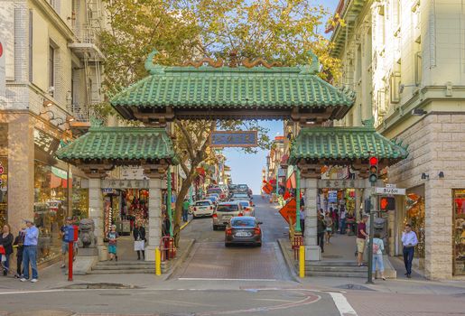 San Francisco, CA, USA, october 23, 2016; The Dragon Gate in San Francisco Chinatown