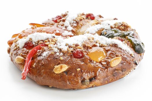 Bolo Rei is a traditional portuguese Christmas cake made with candid fruit.