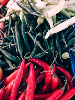 Closeup view of fresh chili, view group of many chili, a lot of chili, chili background