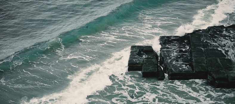 View of Tessellated Pavement in Pirates Bay, Tasmania.