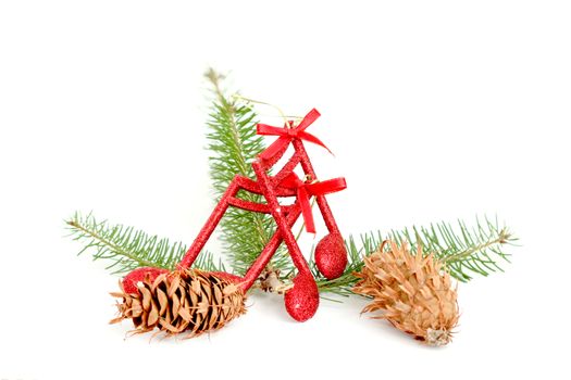 picture of a cristmas music notes decoration on a tree branch