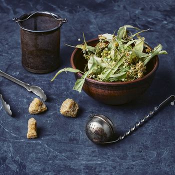 Dried inflorescences for treatment linden tea broth