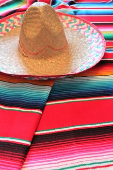 Mexico traditional cinco de mayo rug poncho fiesta background with stripes copy space