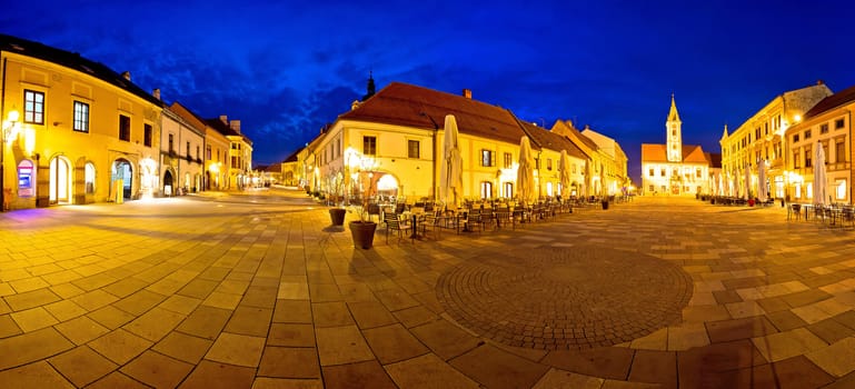 Town of Varazdin central square panorama, baroque town in northern Croatia