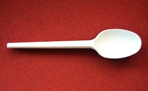 picture of a plastic disposable spoons,food concept