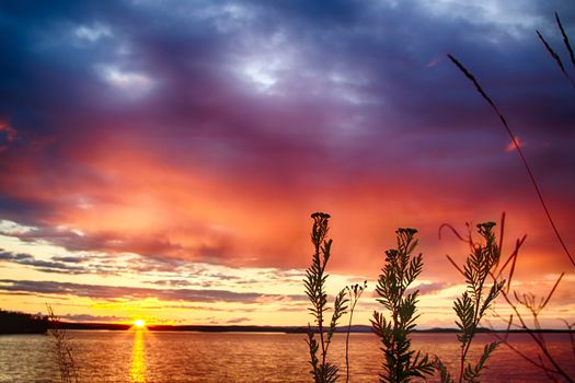 Dusk after a heavy thunderstorm in northern Finland