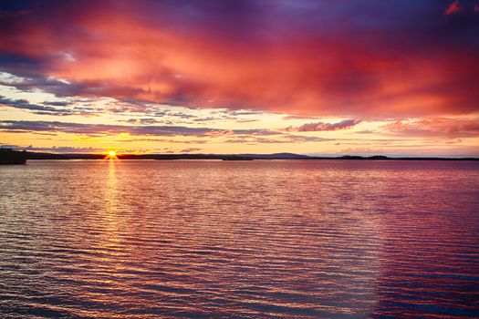 Dusk after a heavy thunderstorm in northern Finland