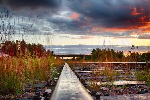 Dusk after a heavy thunderstorm in northern Finland
