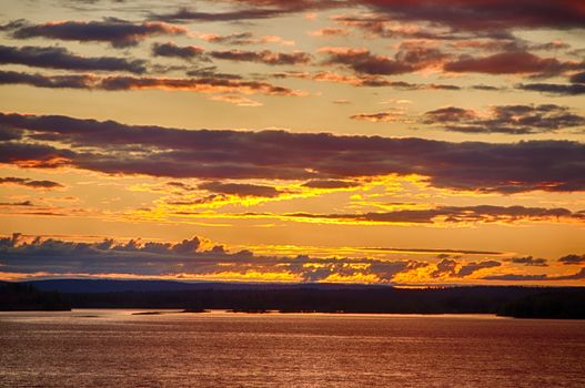 Dusk after a heavy thunderstorm in northern Finland