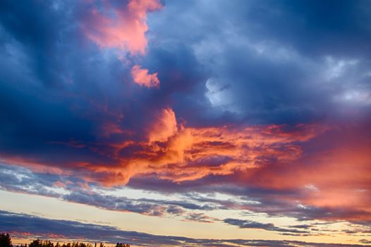 Dusk after a heavy thunderstorm in northern Finland