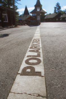 The polar circle in Rovaniemii, northern Finland