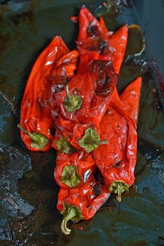 Grilled roasted red peppers 