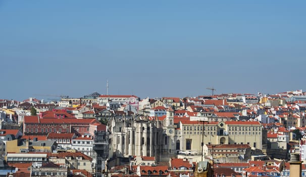 old city town panorama of Lisbon, capital city of Portugal