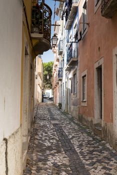 typical houses in Lisbon street, the capital of Portugal