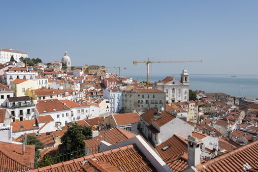 old city town panorama of Lisbon, capital city of Portugal