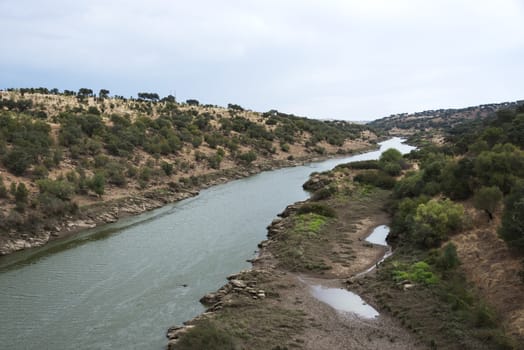 river in Portugal from Ardila to Moura in Alentejo