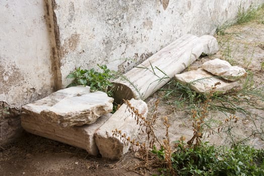 ols prehistoric remailns of castle Moura in Alentejo Portugal