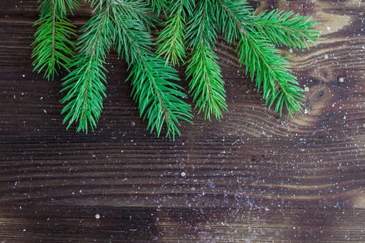 Christmas and New Year holiday wooden background with copy-space for text